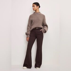 Good American Dark Cocoa Ponte Flare Pants Size 8/29 NWT High Rise Stretch